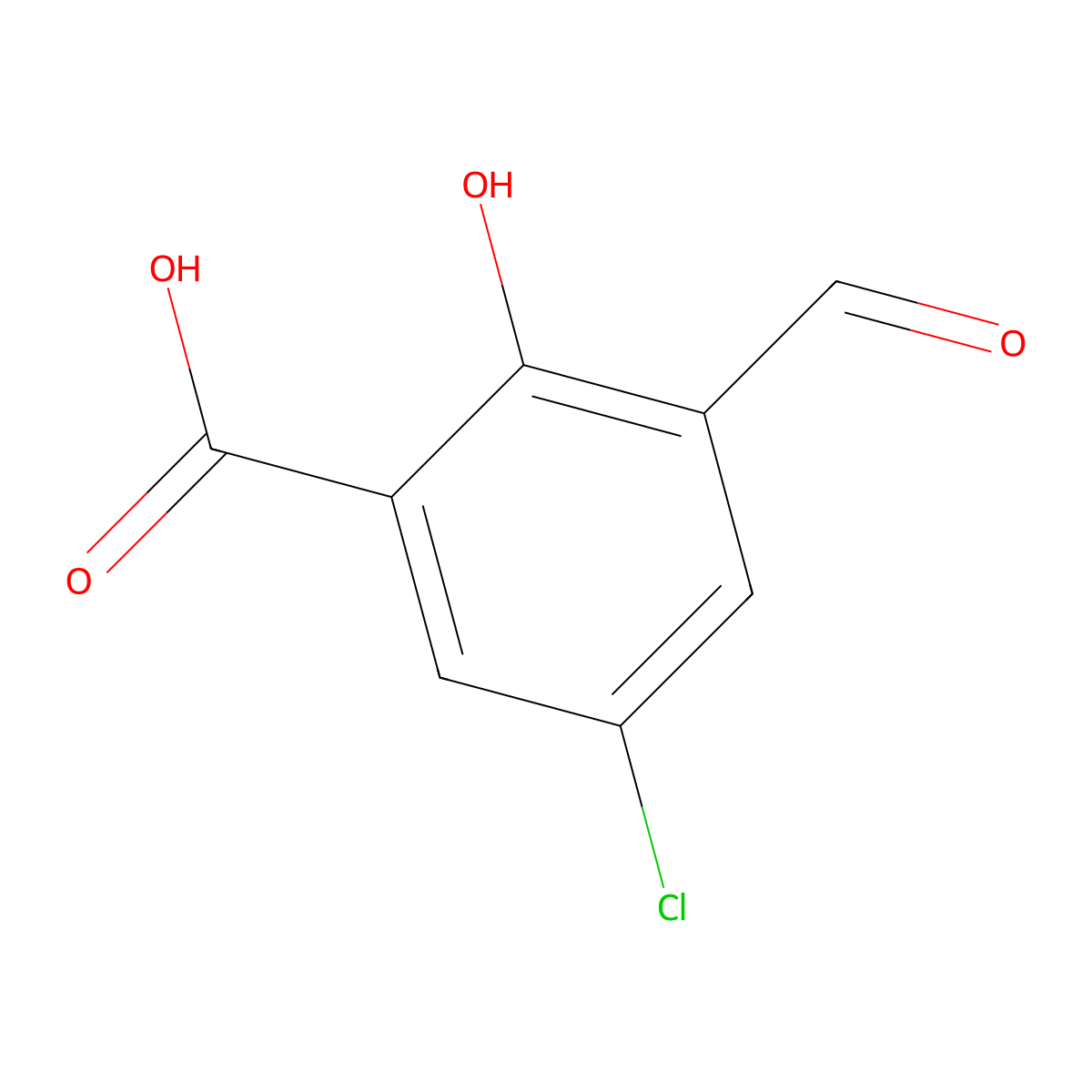5-Chloro-3-formyl-2-hydroxybenzoic acid molecular structure, CAS 111870-27-0