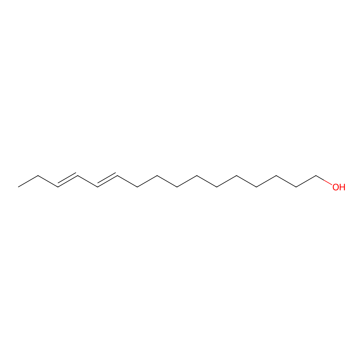 (11z,13e)-Hexadecadien-1-ol molecular structure, CAS 111872-80-1