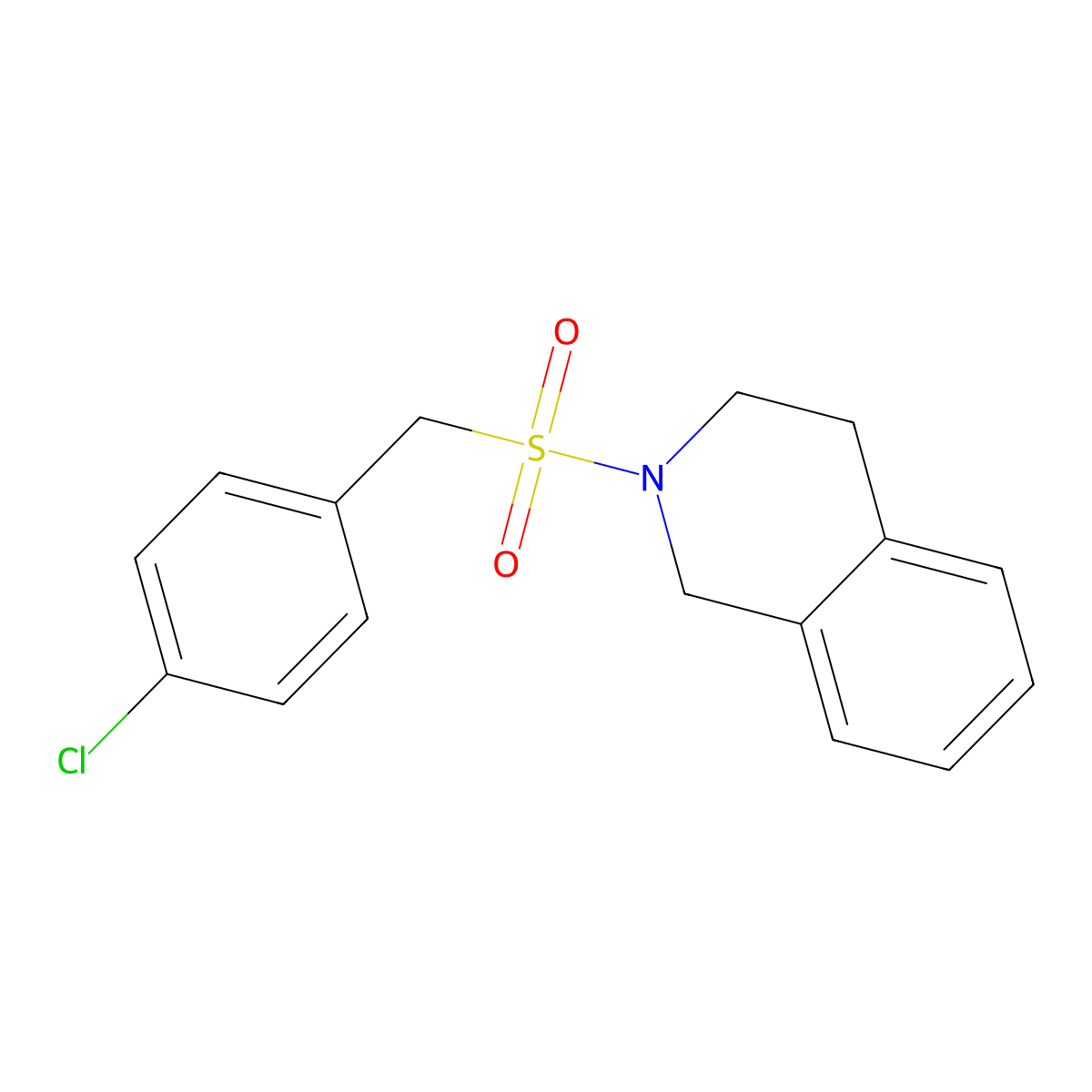 2-[(4-Chlorobenzyl)sulfonyl]-1,2,3,4-tetrahydroisoquinoline molecular structure, CAS 111875-10-6