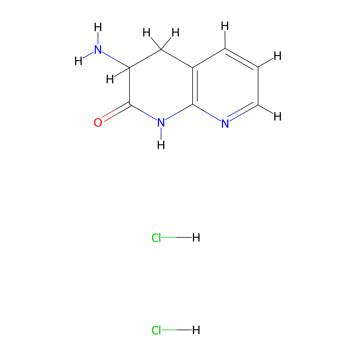 3-Amino-1,2,3,4-tetrahydro-1,8-naphthyridin-2-one dihydrochloride molecular structure, CAS 1118751-87-3