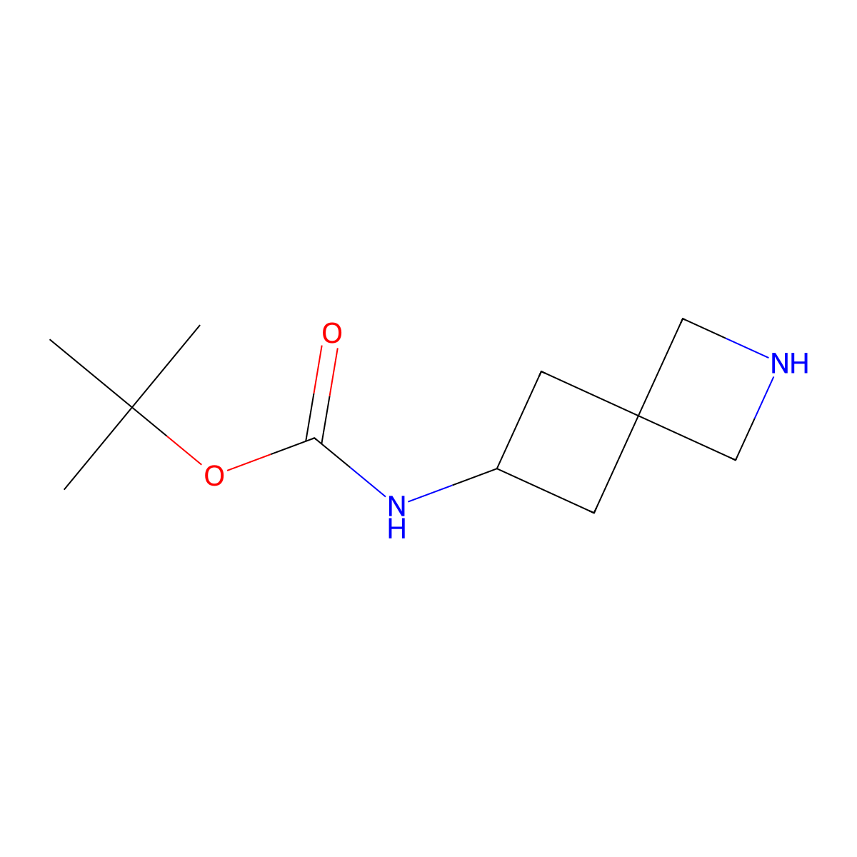 1,1-Dimethylethyl N-2-azaspiro(3.3)hept-6-ylcarbamate molecular structure, CAS 1118786-85-8