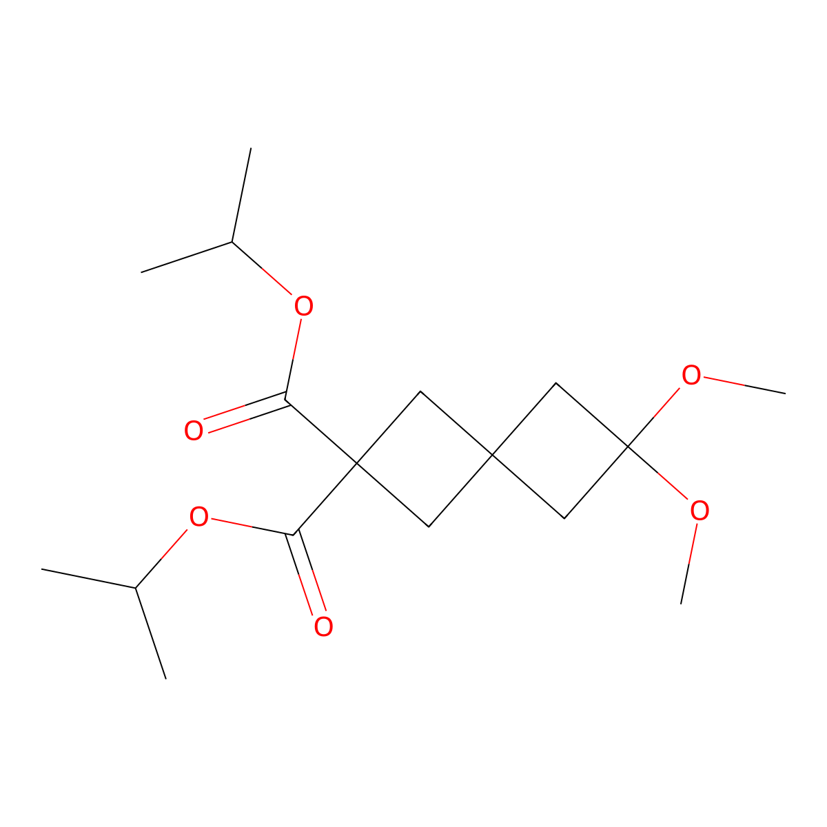 2,2-Bis(propan-2-yl) 6,6-dimethoxyspiro[3.3]heptane-2,2-dicarboxylate molecular structure, CAS 1118786-87-0