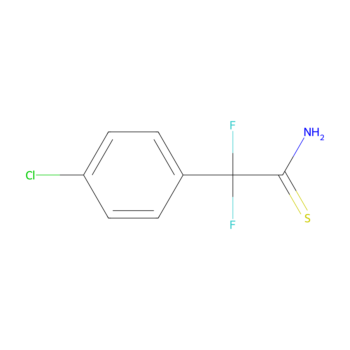 2-(4-Chlorophenyl)-2,2-difluoroethanethioamide molecular structure, CAS 1118786-89-2