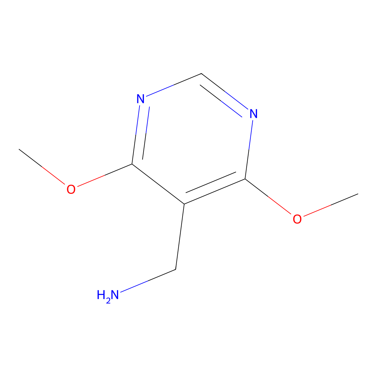 (4,6-Dimethoxypyrimidin-5-yl)methanamine molecular structure, CAS 1118786-90-5