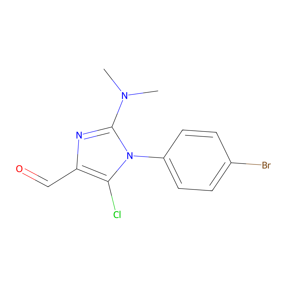 1-(4-bromophenyl)-5-chloro-2-(dimethylamino)-1H-imidazole-4-carbaldehyde molecular structure, CAS 1118786-92-7
