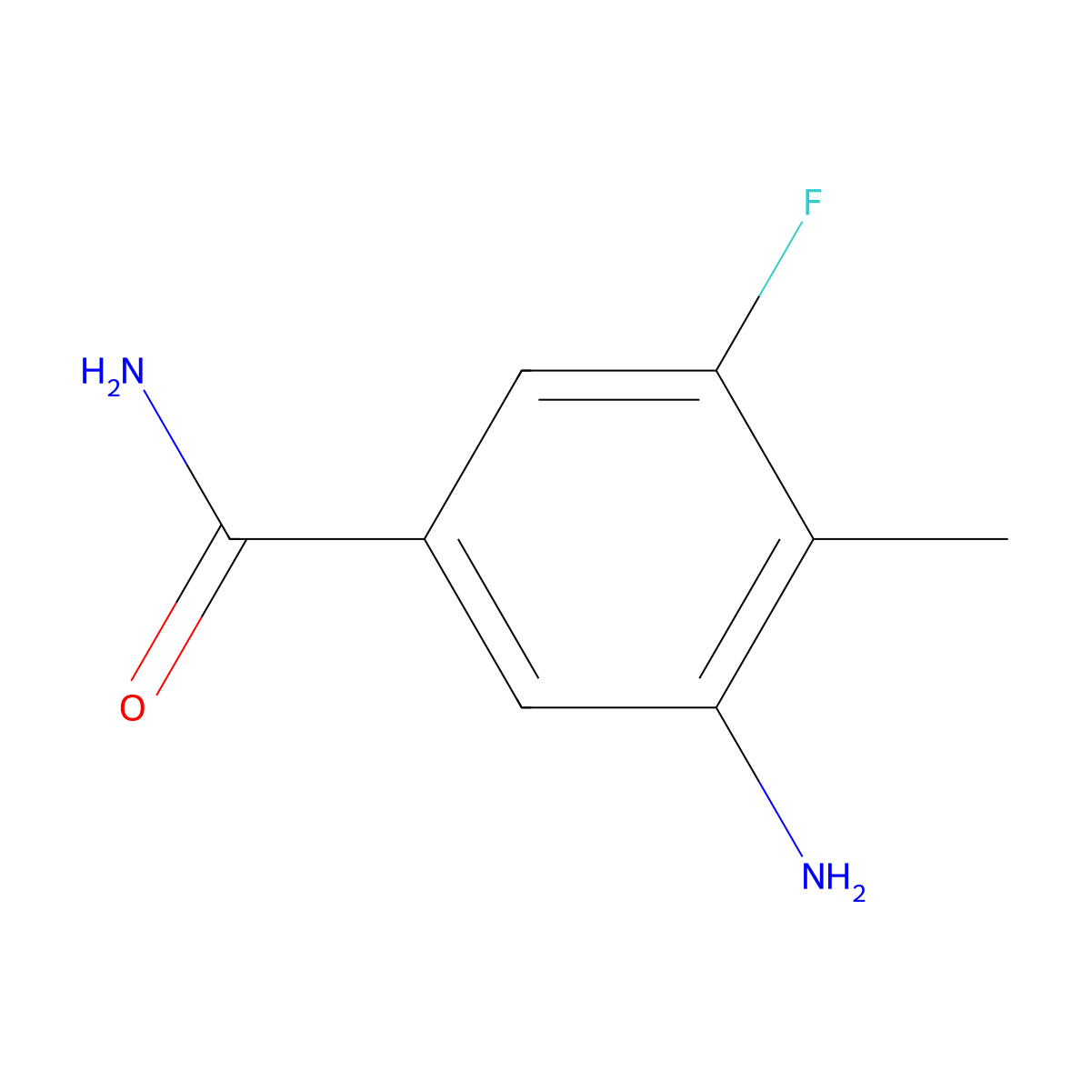 3-Amino-5-fluoro-4-methylbenzamide molecular structure, CAS 1118786-93-8