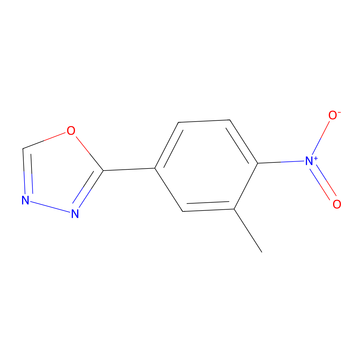 2-(3-Methyl-4-nitrophenyl)-1,3,4-oxadiazole molecular structure, CAS 1118786-96-1