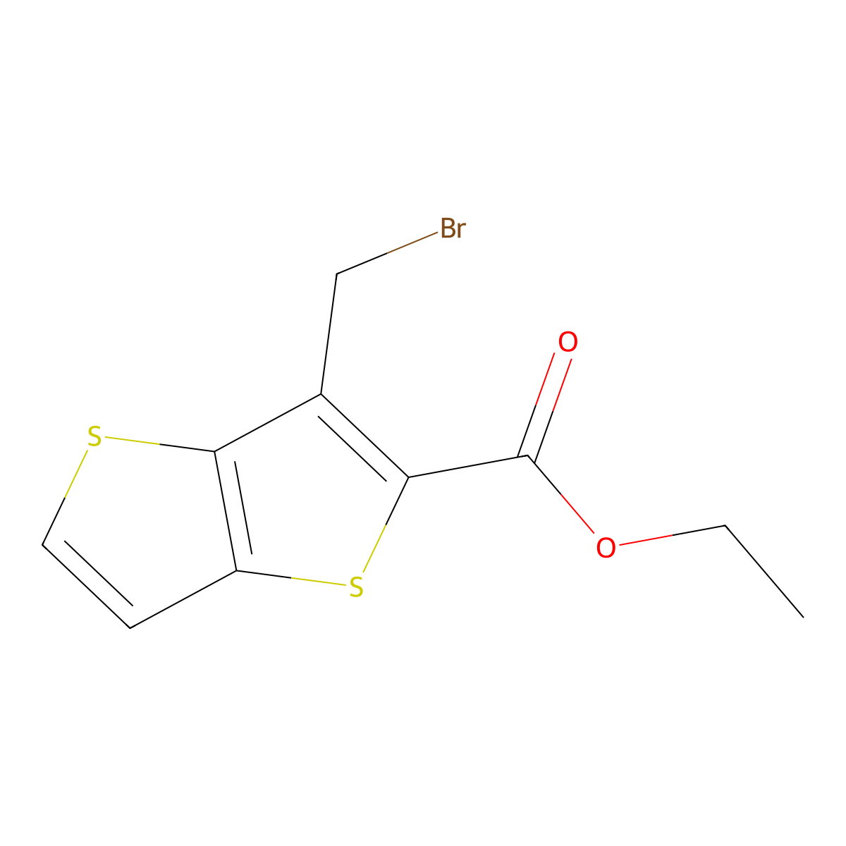 Ethyl 3-(bromomethyl)thieno[3,2-b]thiophene-2-carboxylate molecular structure, CAS 1118786-99-4