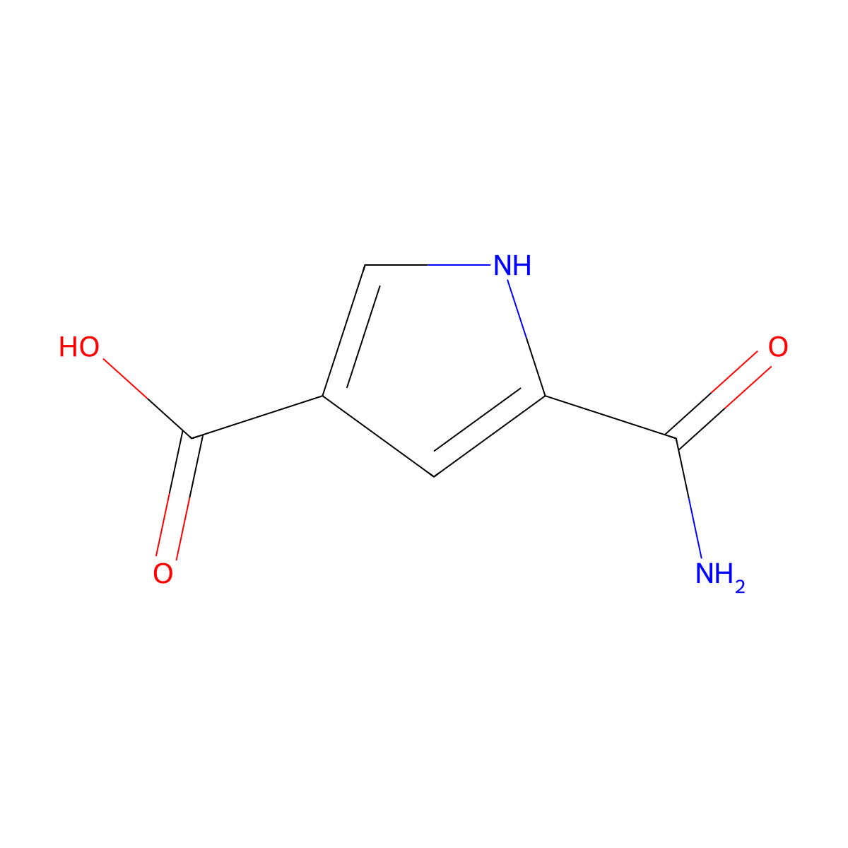 5-carbamoyl-1H-pyrrole-3-carboxylic acid molecular structure, CAS 1118787-01-1