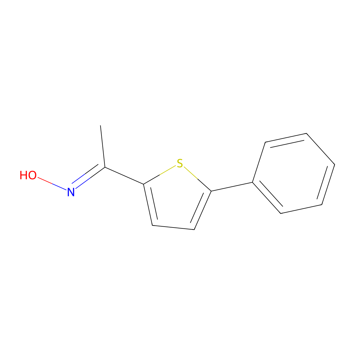 N-(1-(5-phenylthiophen-2-yl)ethylidene)hydroxylamine molecular structure, CAS 1118787-04-4