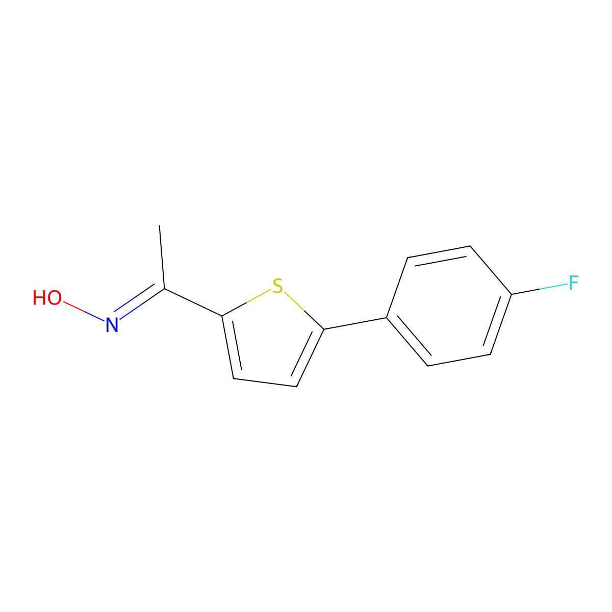 N-{1-[5-(4-fluorophenyl)thiophen-2-yl]ethylidene}hydroxylamine molecular structure, CAS 1118787-05-5