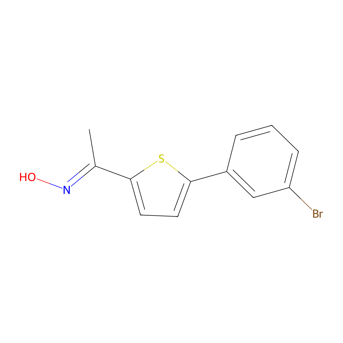 N-{1-[5-(3-bromophenyl)thiophen-2-yl]ethylidene}hydroxylamine molecular structure, CAS 1118787-06-6