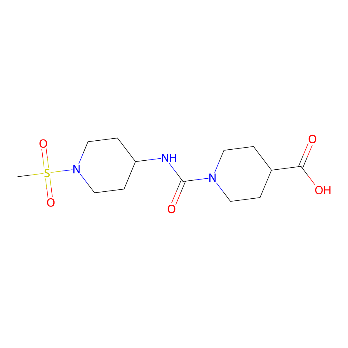 1-[(1-Methanesulfonylpiperidin-4-yl)carbamoyl]piperidine-4-carboxylic acid molecular structure, CAS 1118787-08-8
