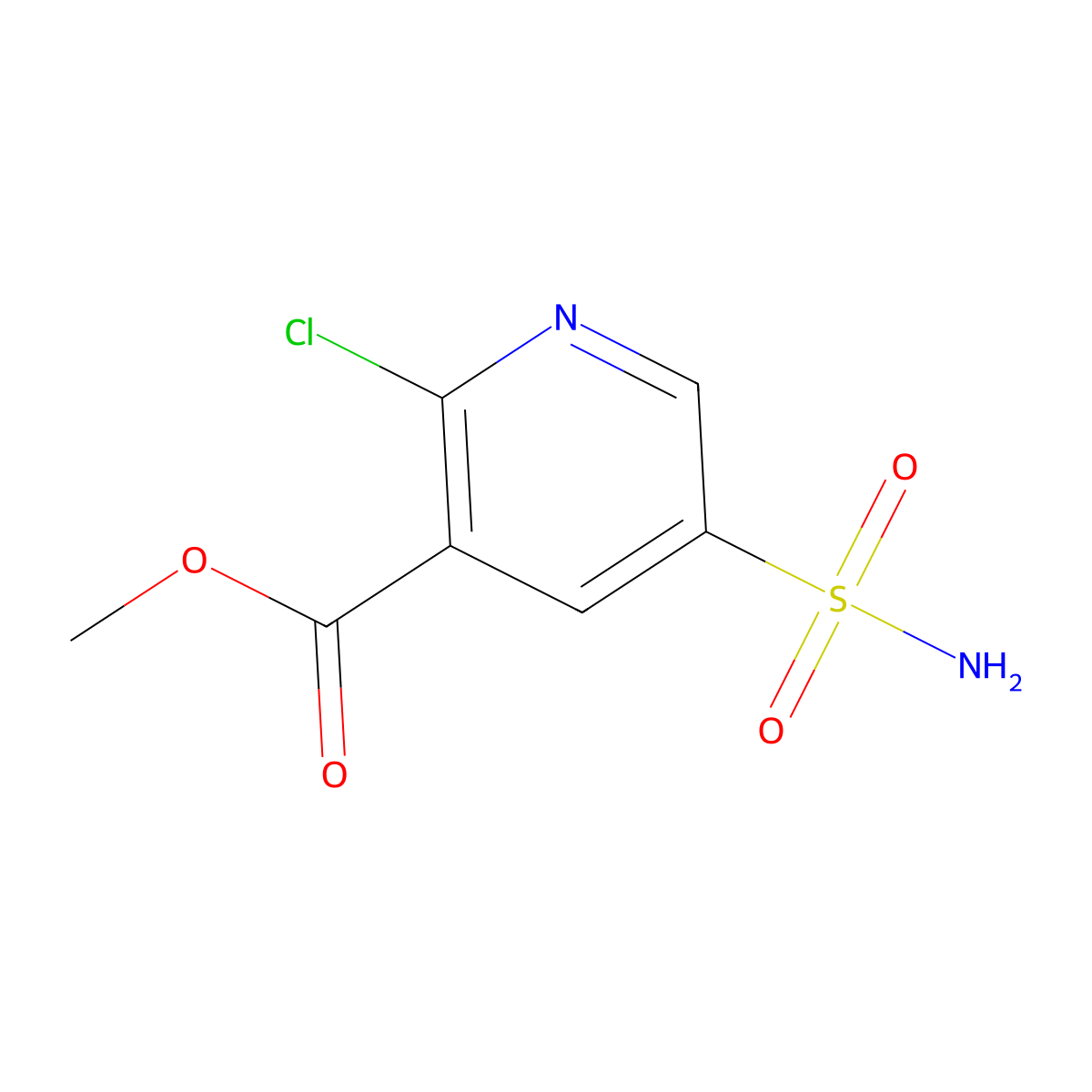 Methyl 2-chloro-5-sulfamoylpyridine-3-carboxylate molecular structure, CAS 1118787-24-8