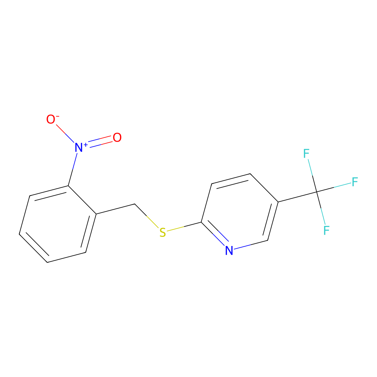 2-{[(2-Nitrophenyl)methyl]sulfanyl}-5-(trifluoromethyl)pyridine molecular structure, CAS 1118787-26-0