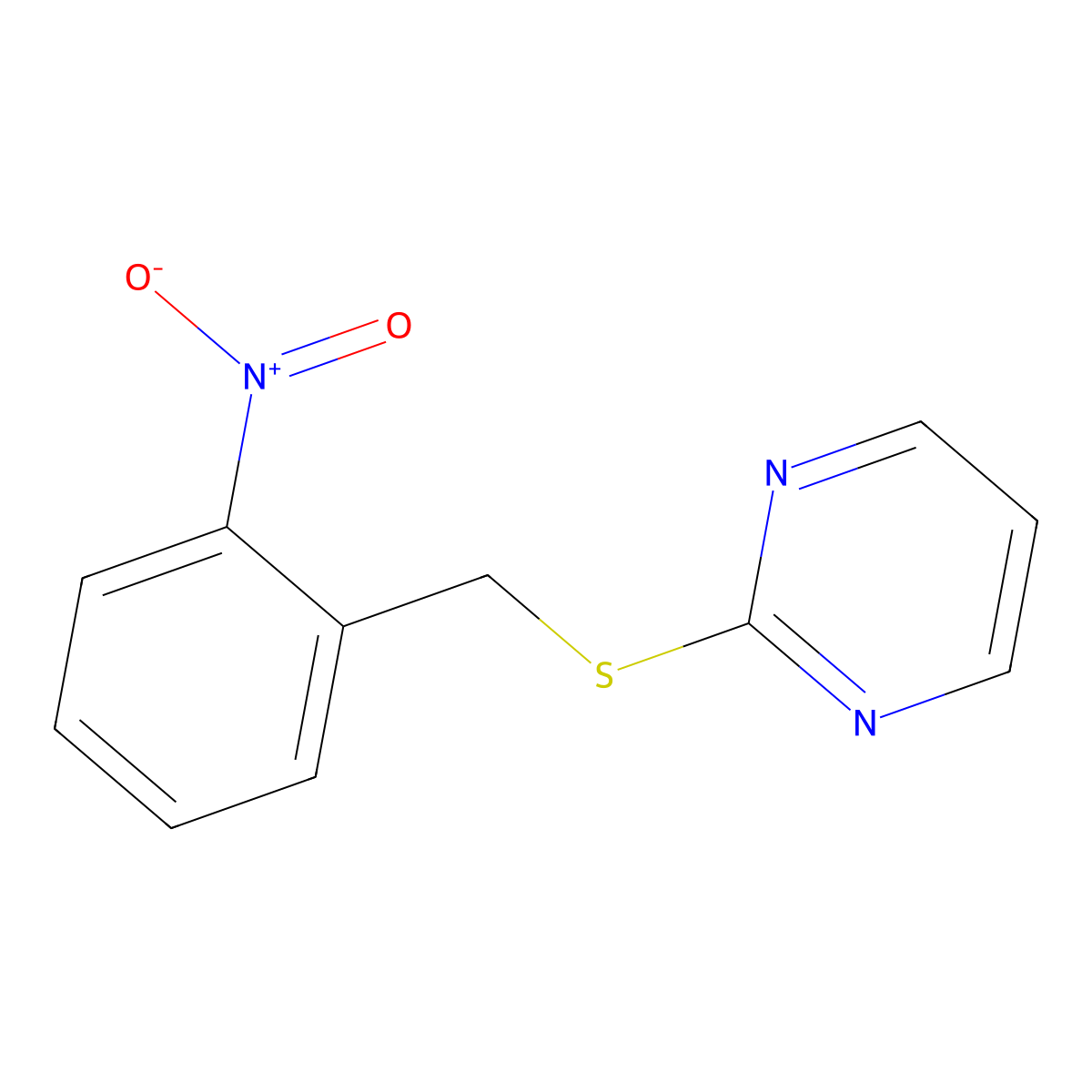 2-{[(2-Nitrophenyl)methyl]sulfanyl}pyrimidine molecular structure, CAS 1118787-28-2