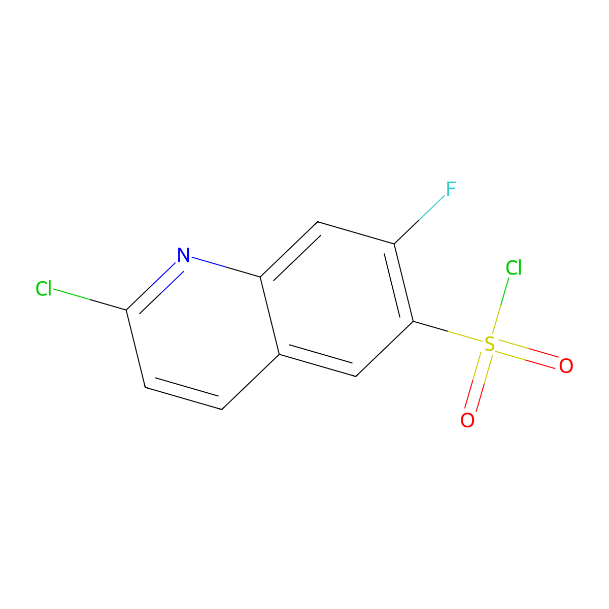 2-Chloro-7-fluoroquinoline-6-sulfonyl chloride molecular structure, CAS 1118787-31-7