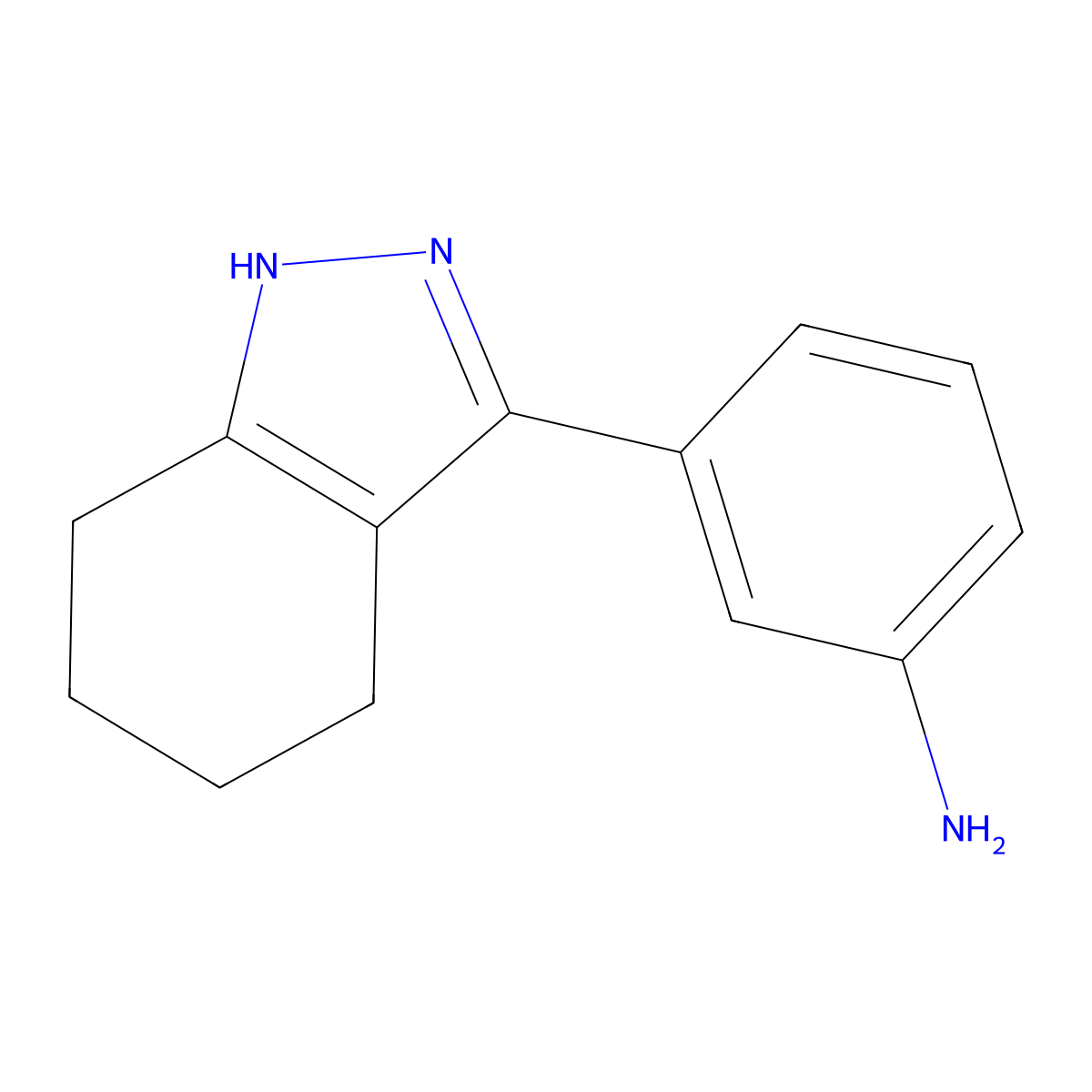 3-(4,5,6,7-tetrahydro-1H-indazol-3-yl)aniline molecular structure, CAS 1118787-56-6
