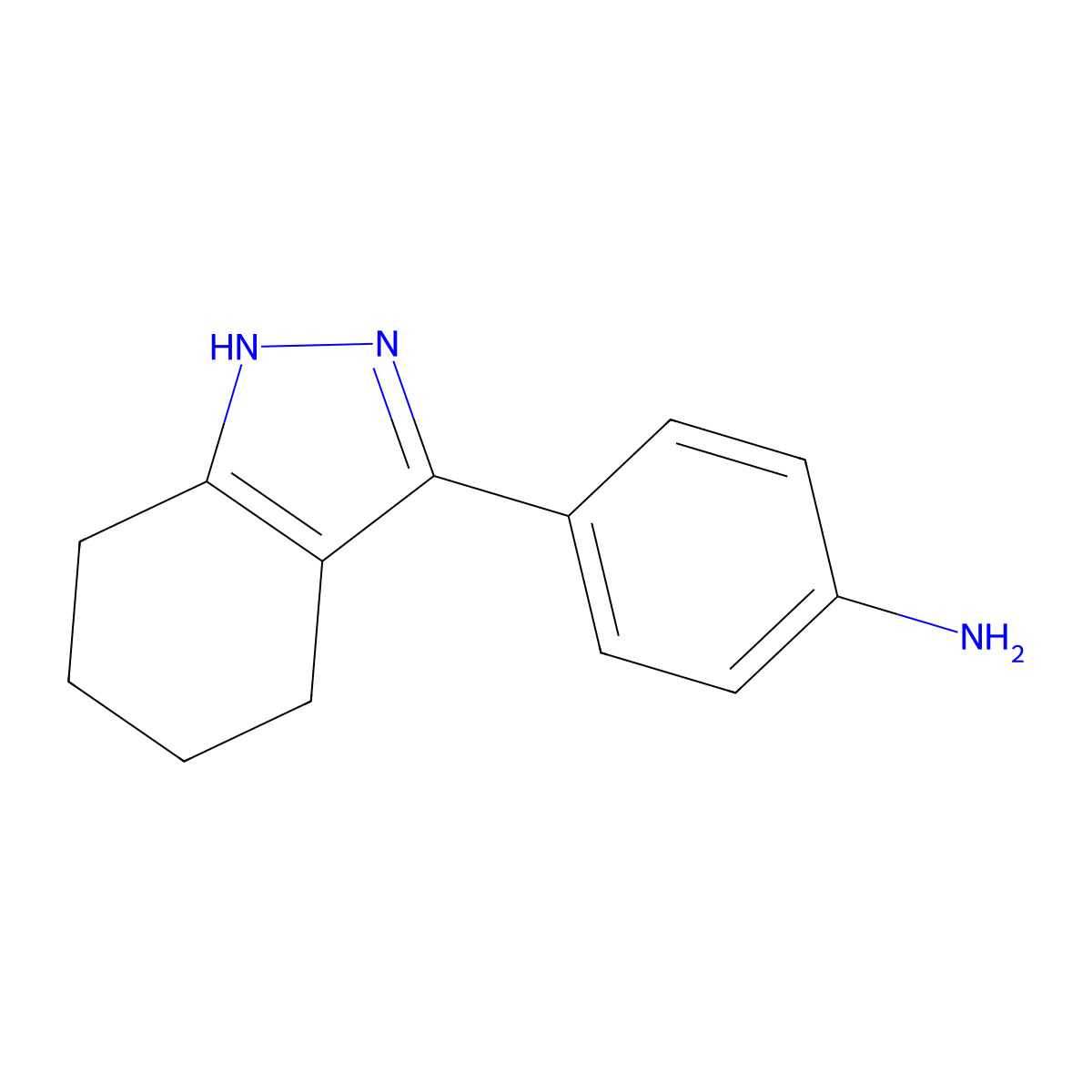 4-(4,5,6,7-tetrahydro-1H-indazol-3-yl)aniline molecular structure, CAS 1118787-59-9