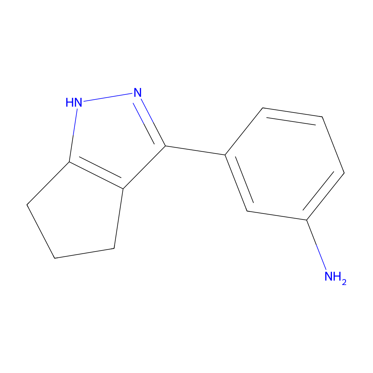 3-(1H,4H,5H,6H-cyclopenta(c)pyrazol-3-yl)aniline molecular structure, CAS 1118788-10-5