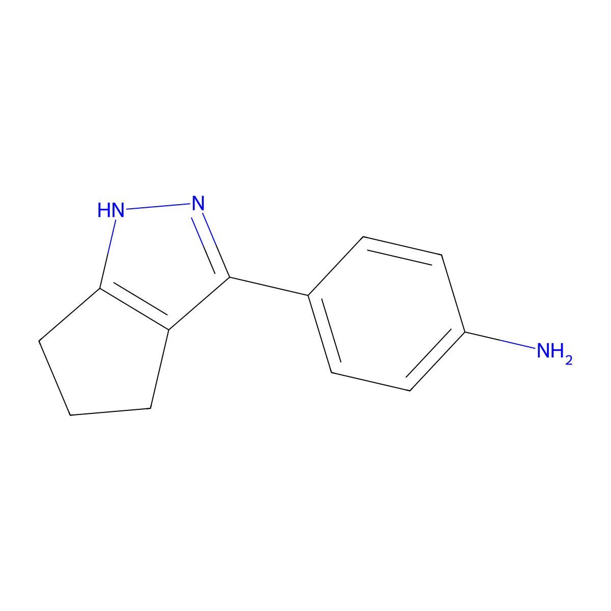 4-{1H,4H,5H,6H-cyclopenta[c]pyrazol-3-yl}aniline molecular structure, CAS 1118788-14-9