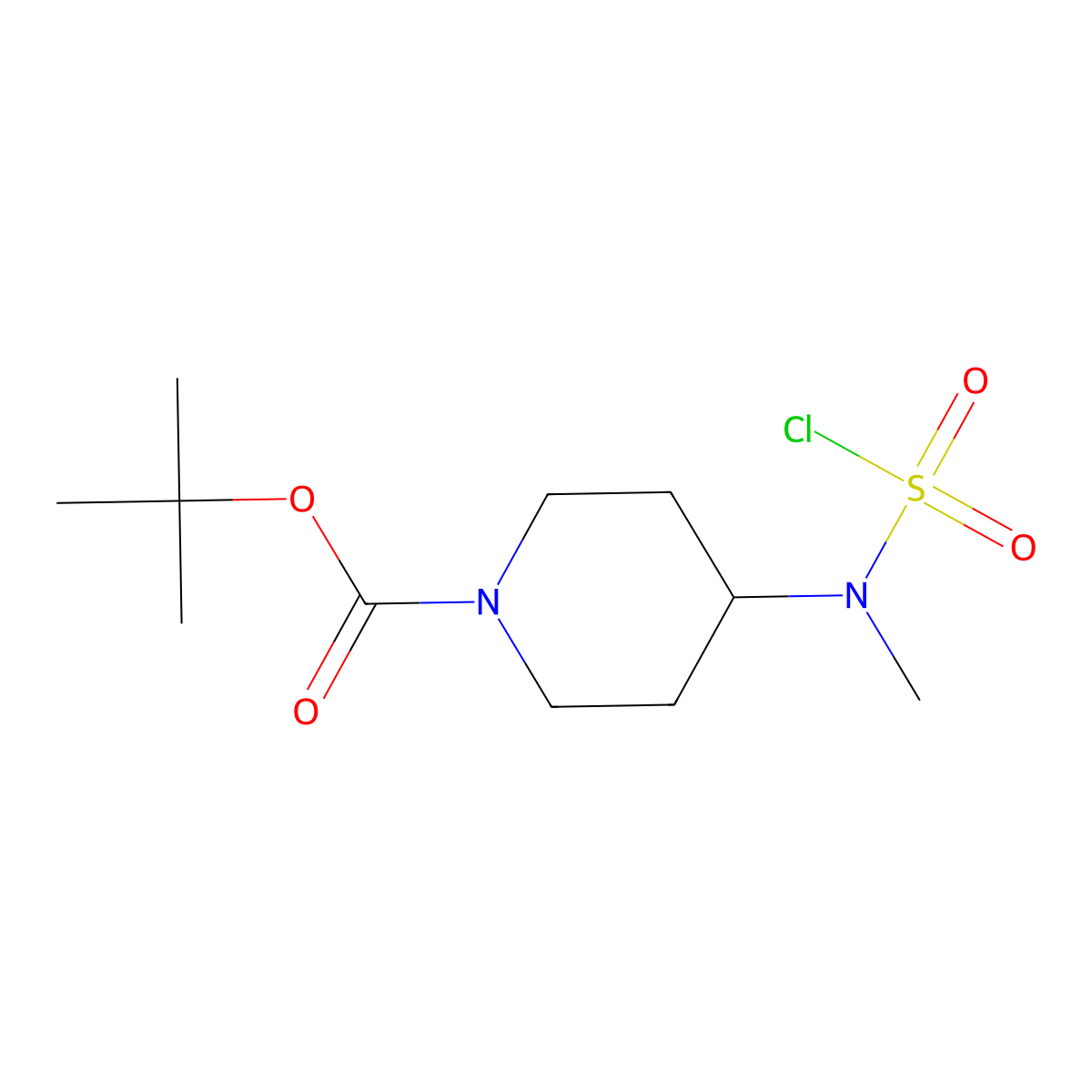 Tert-butyl 4-[(chlorosulfonyl)(methyl)amino]piperidine-1-carboxylate molecular structure, CAS 1118788-30-9