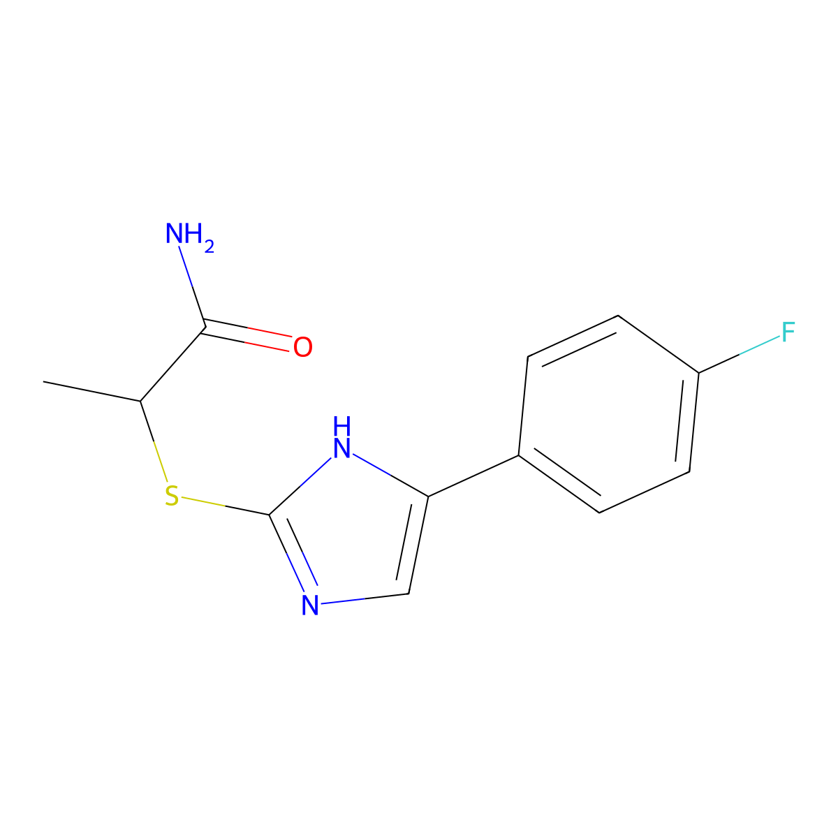 2-{[5-(4-fluorophenyl)-1H-imidazol-2-yl]sulfanyl}propanamide molecular structure, CAS 1118821-68-3