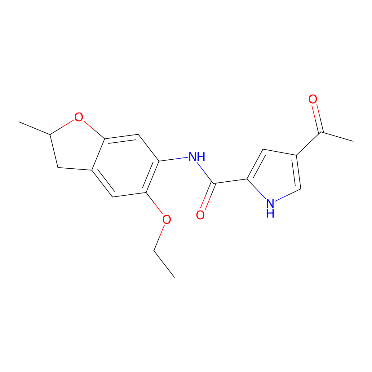 4-acetyl-N-(5-ethoxy-2-methyl-2,3-dihydro-1-benzofuran-6-yl)-1H-pyrrole-2-carboxamide molecular structure, CAS 1118839-75-0