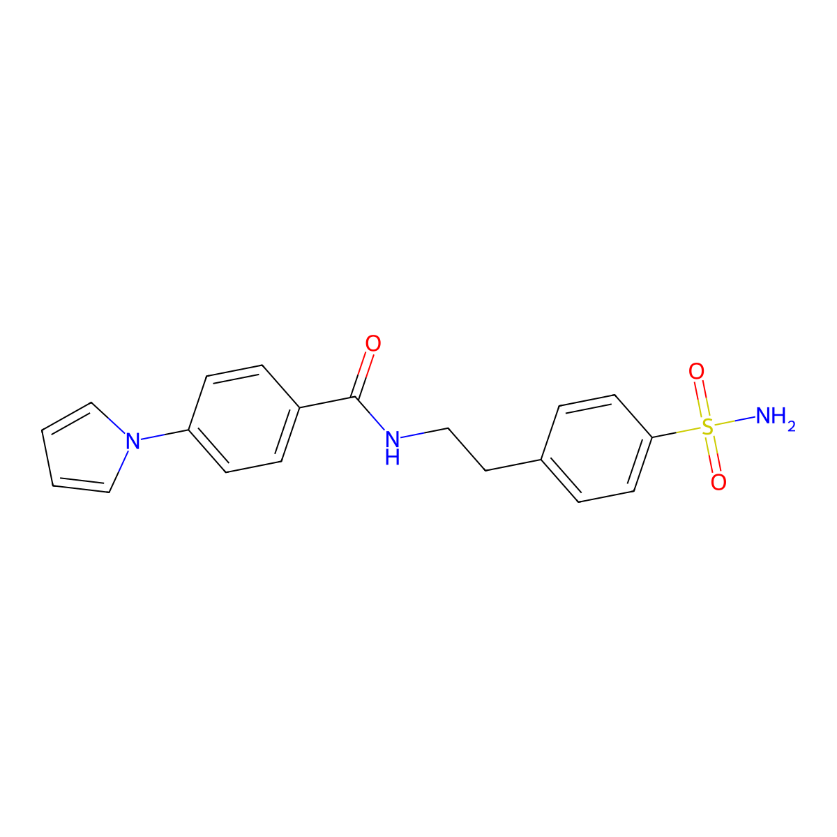 4-(1H-pyrrol-1-yl)-N-[2-(4-sulfamoylphenyl)ethyl]benzamide molecular structure, CAS 1118840-31-5