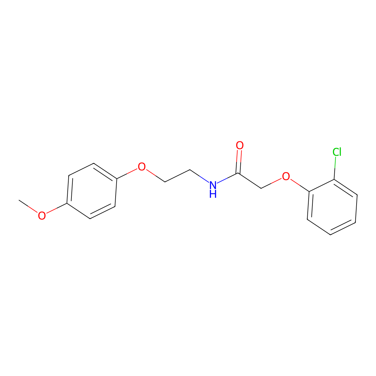 2-(2-chlorophenoxy)-N-[2-(4-methoxyphenoxy)ethyl]acetamide molecular structure, CAS 1118857-43-4