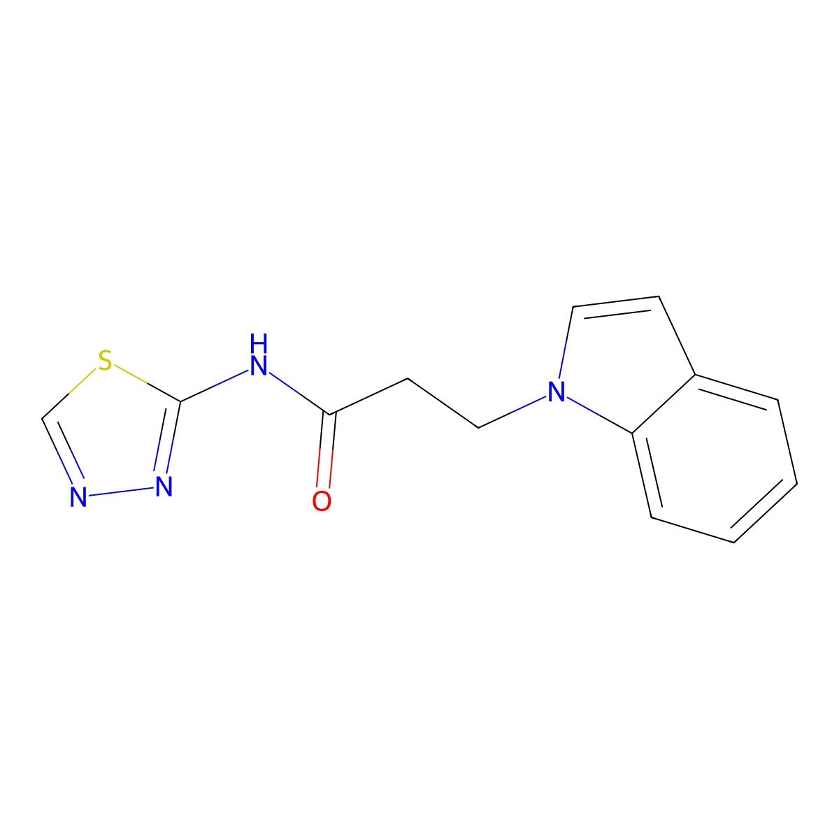 3-(1H-indol-1-yl)-N-(1,3,4-thiadiazol-2-yl)propanamide molecular structure, CAS 1118869-10-5