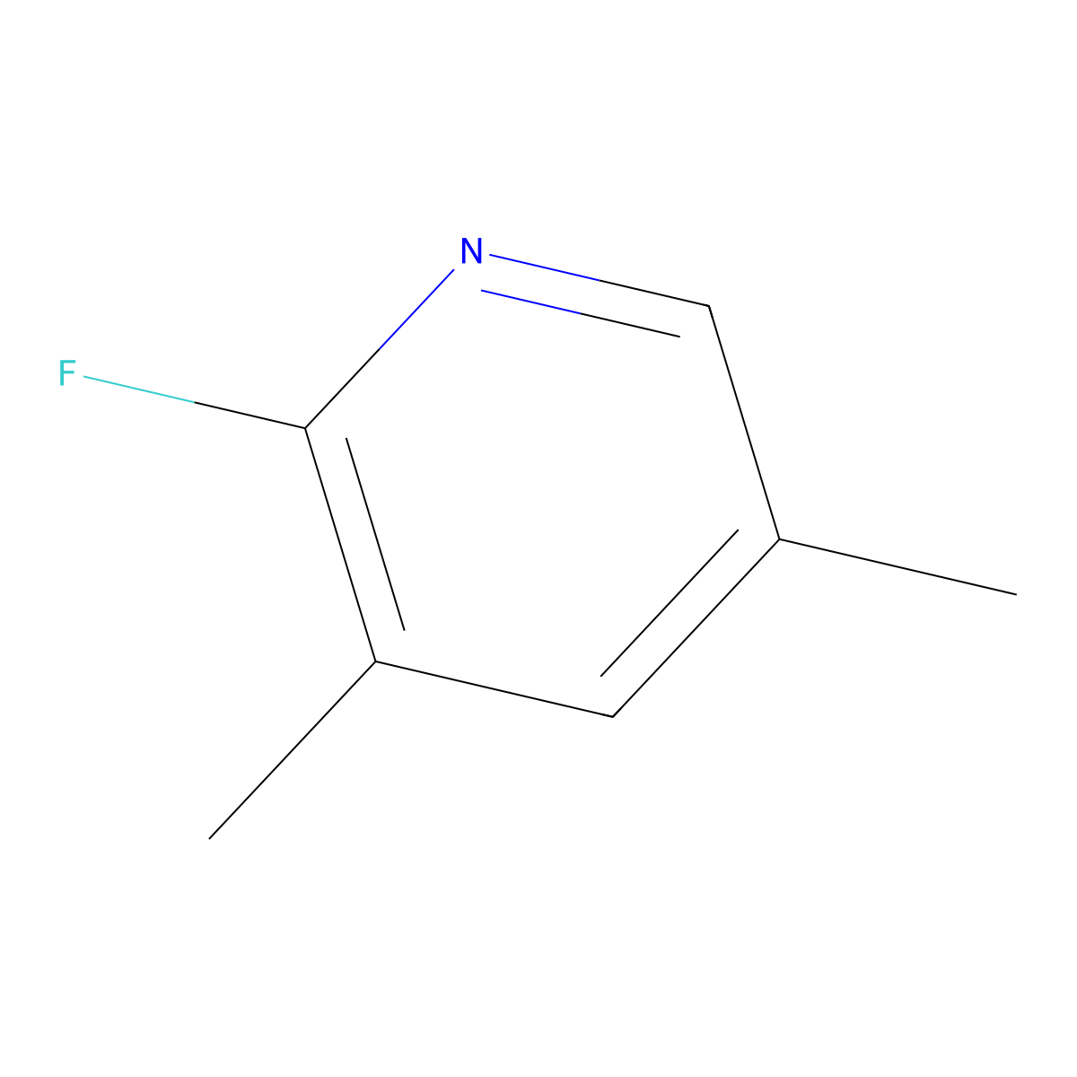 2-Fluoro-3,5-dimethylpyridine molecular structure, CAS 111887-71-9