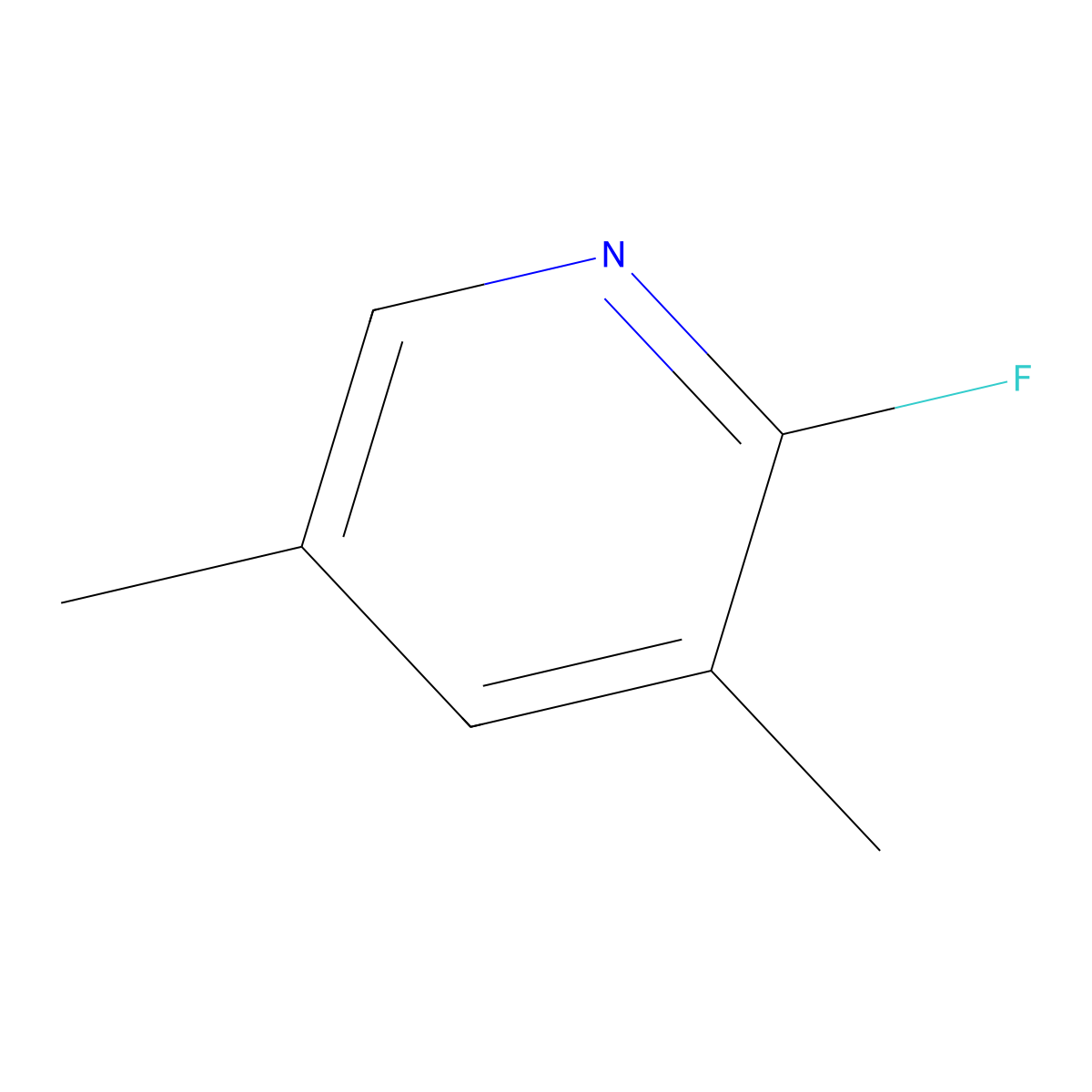 2-Fluoro-3,5-dimethylpyridine molecular structure, CAS 111887-71-9