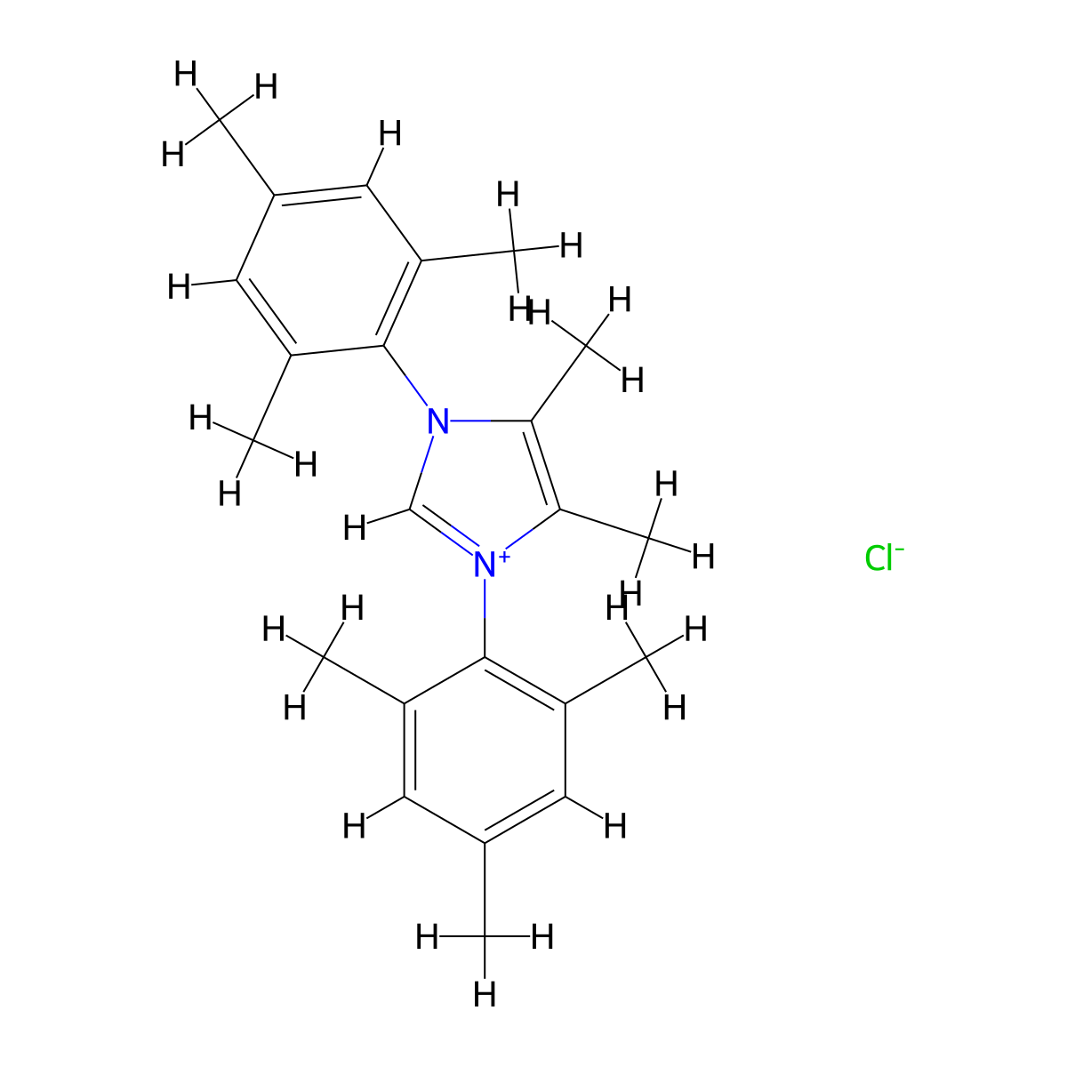 1,3-Dimesityl-4,5-dimethyl-1H-imidazol-3-ium chloride molecular structure, CAS 1118916-80-5