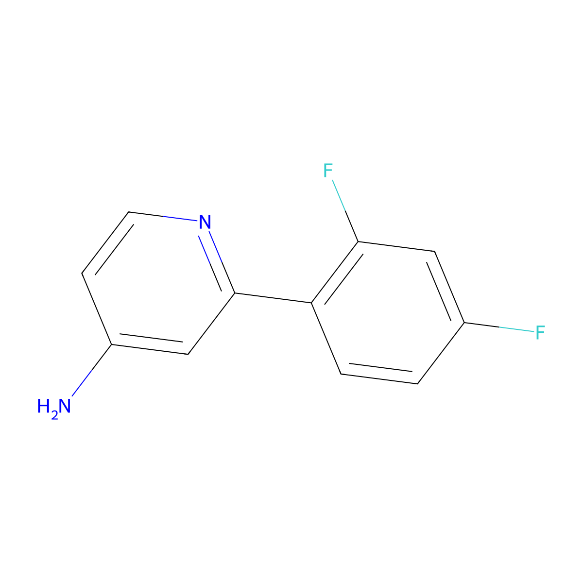 2-(2,4-Difluorophenyl)-4-pyridinamine molecular structure, CAS 1118918-37-8