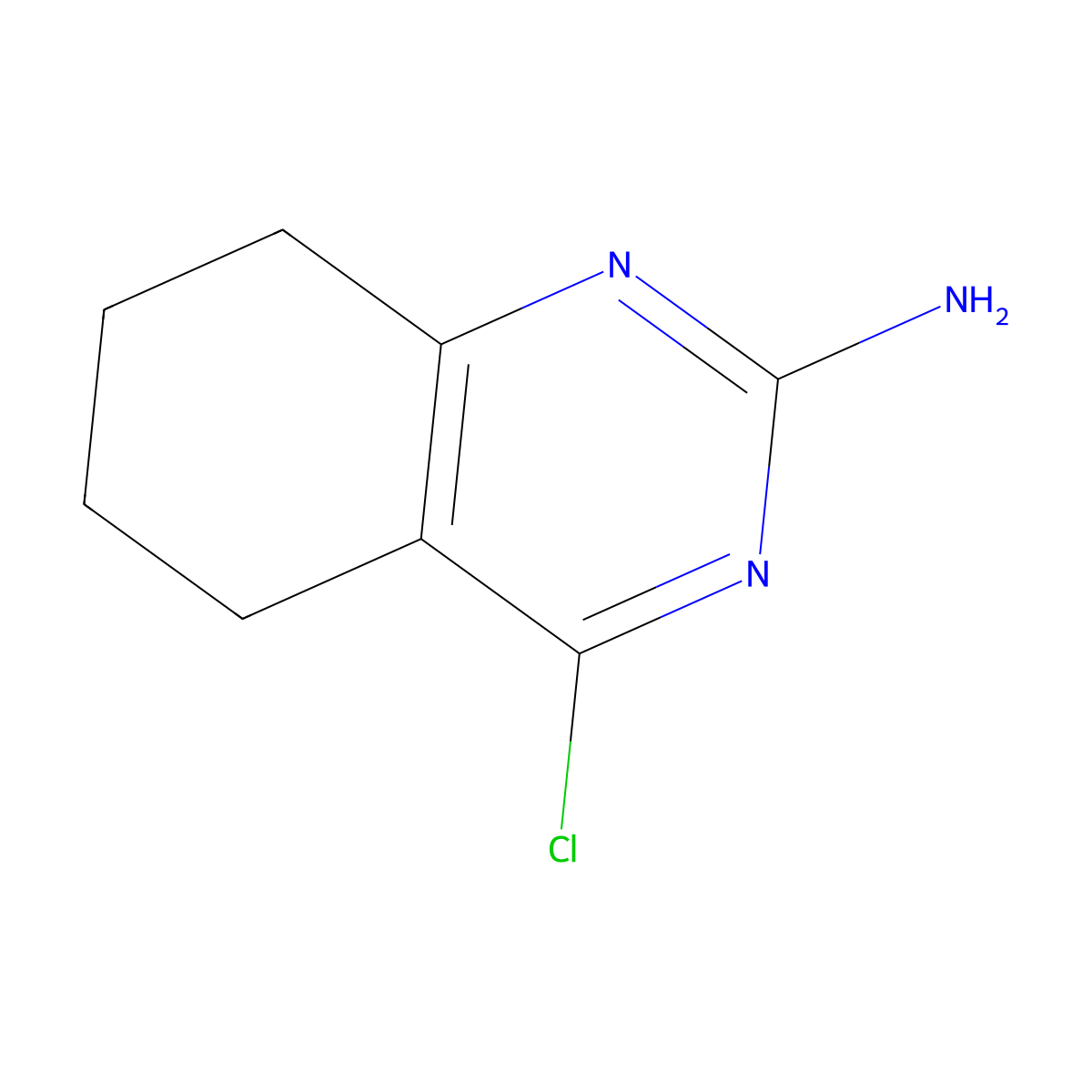 4-Chloro-5,6,7,8-tetrahydroquinazolin-2-amine molecular structure, CAS 111896-77-6