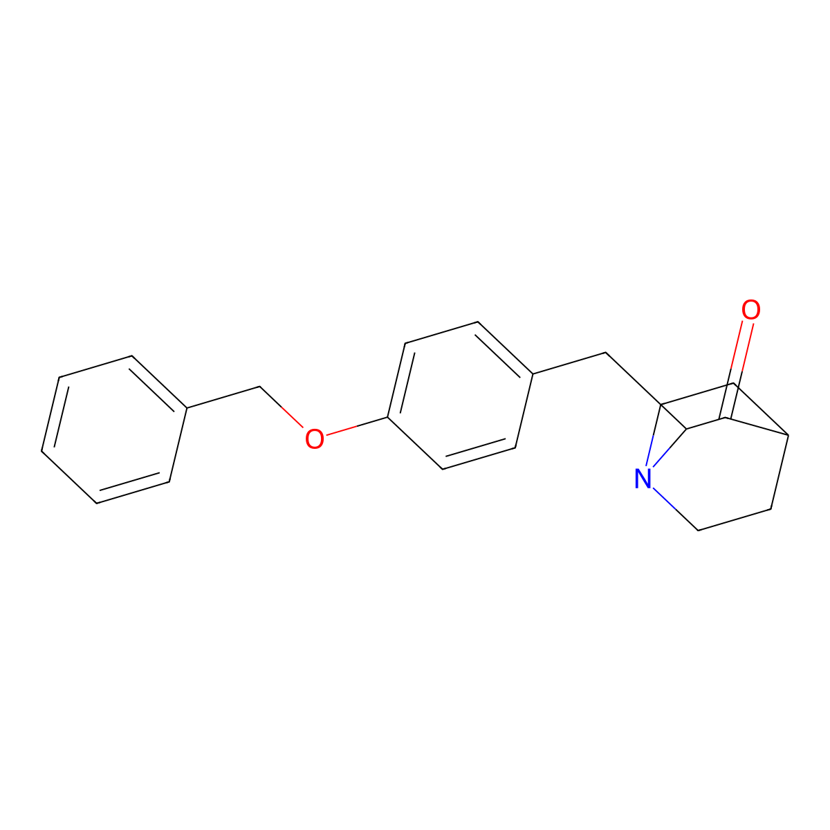 1-Azabicyclo(2.2.2)octan-3-one, 2-((4-(phenylmethoxy)phenyl)methyl)- molecular structure, CAS 111896-95-8