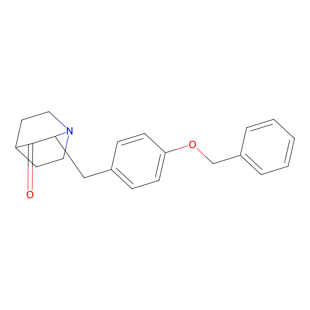 1-Azabicyclo(2.2.2)octan-3-one, 2-((4-(phenylmethoxy)phenyl)methyl)- molecular structure, CAS 111896-95-8