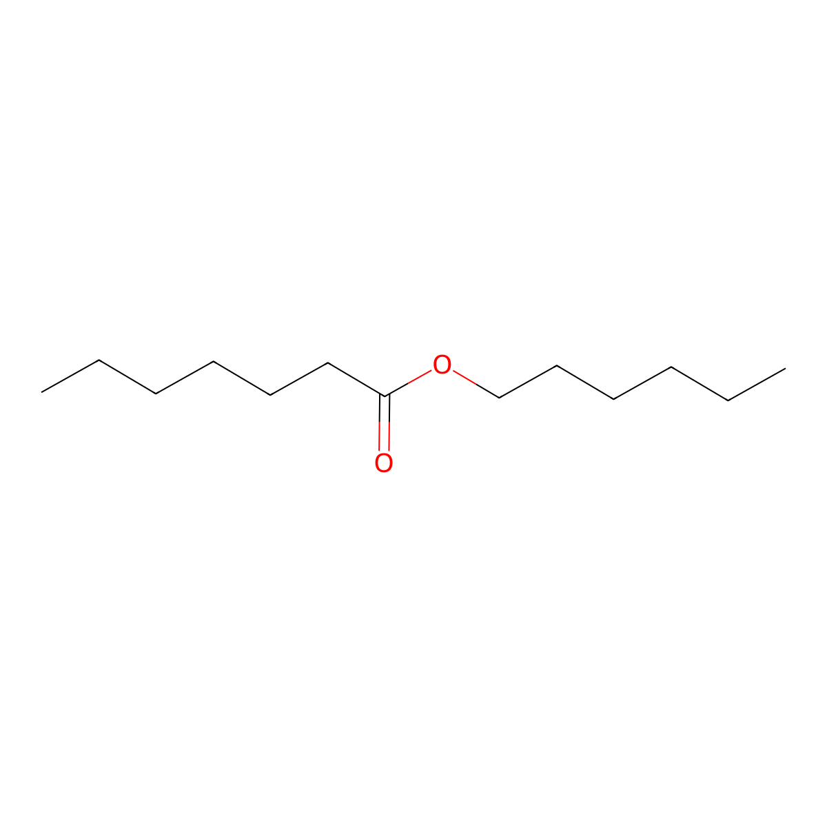 Hexyl heptanoate molecular structure, CAS 1119-06-8