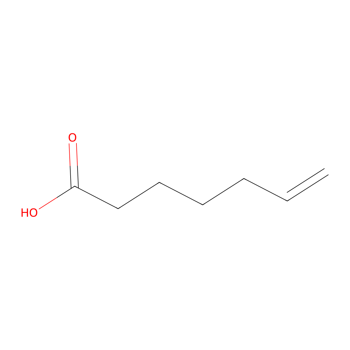 6-Heptenoic acid molecular structure, CAS 1119-60-4