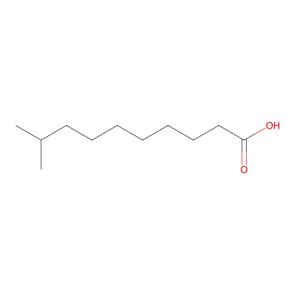 9-Methyldecanoic acid molecular structure, CAS 1119-63-7