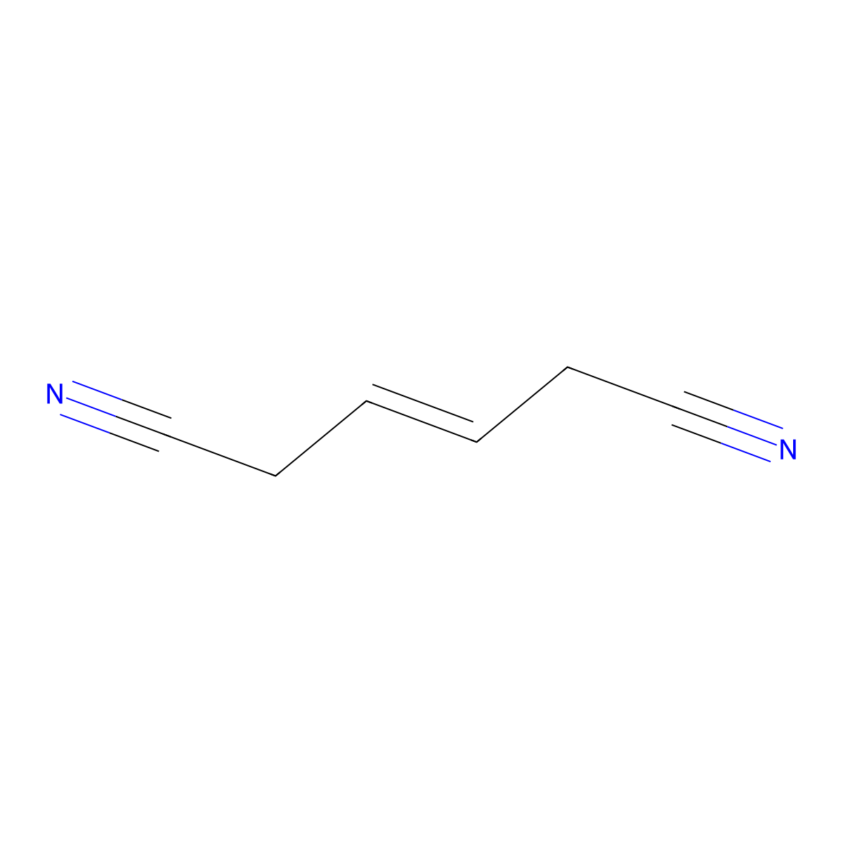 3-Hexenedinitrile molecular structure, CAS 1119-85-3
