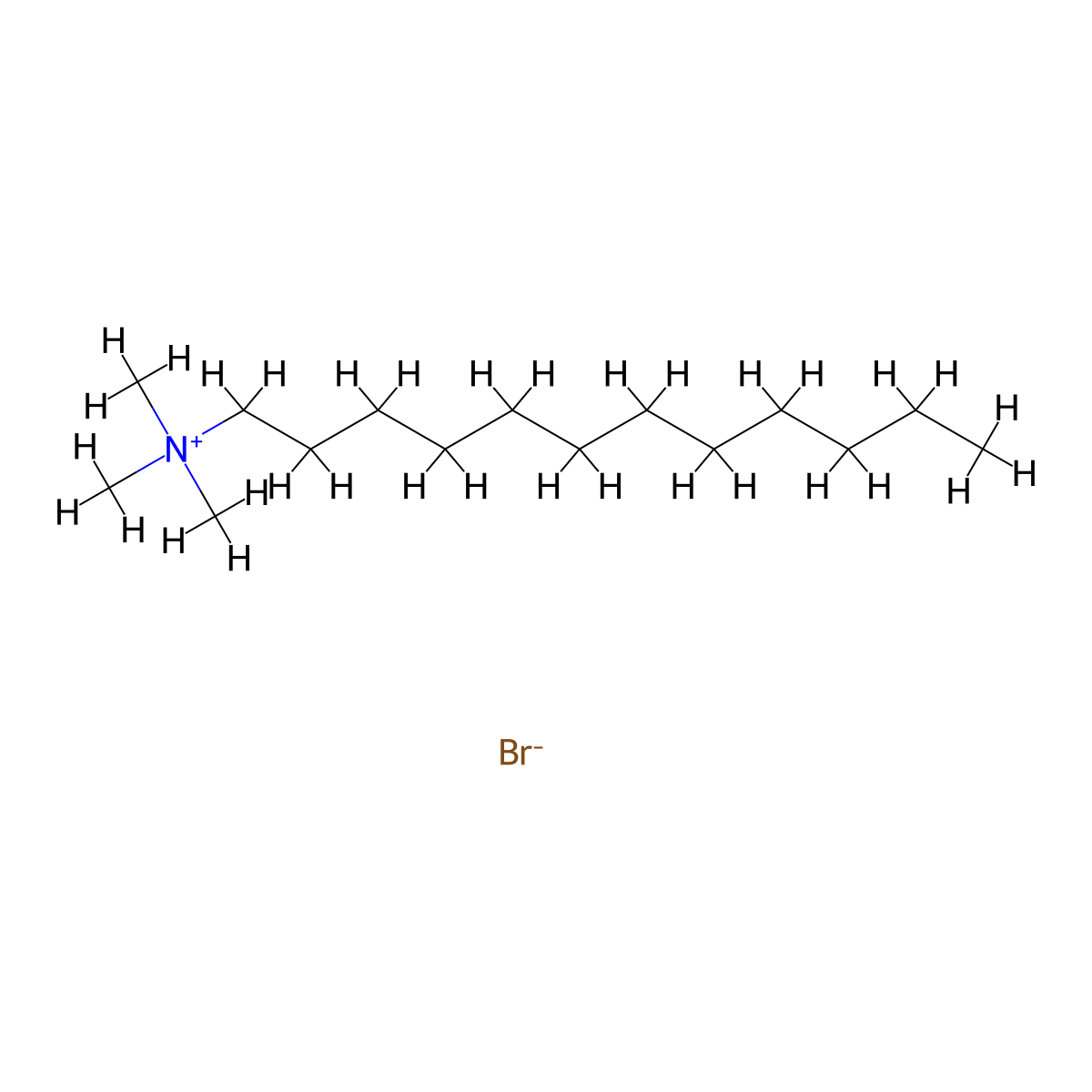 Dodecyltrimethylammonium bromide molecular structure, CAS 1119-94-4