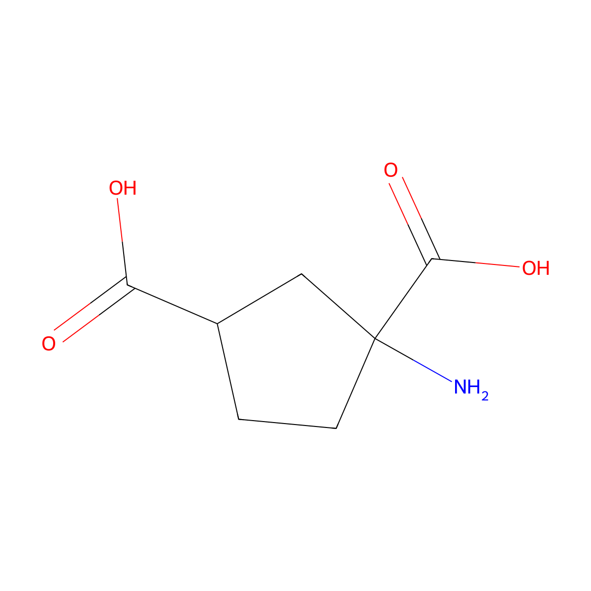 (A+-)-1-Amino-cis-cyclopentane-1,3-dicarboxylic acid molecular structure, CAS 111900-33-5