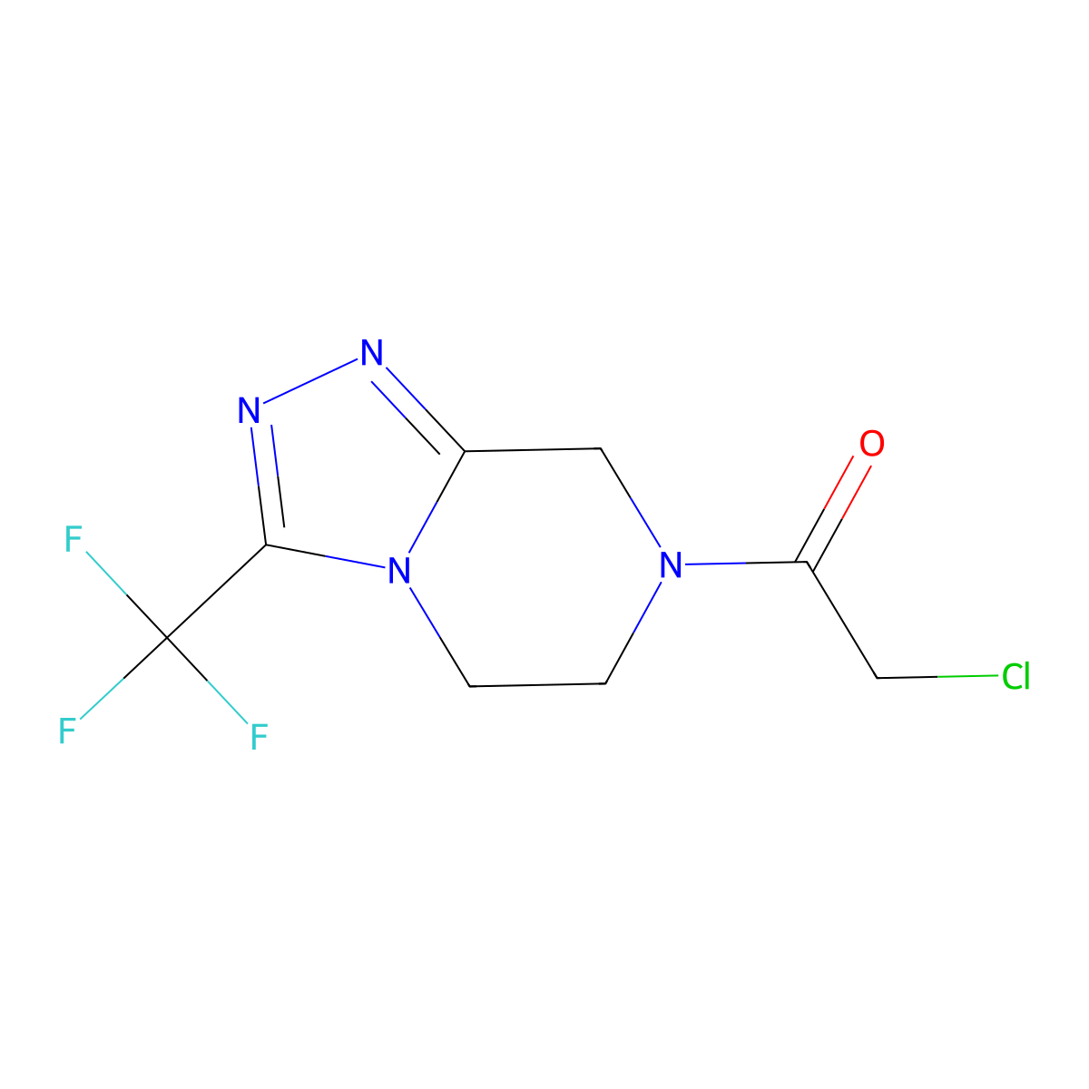 7-(Chloroacetyl)-3-(trifluoromethyl)-5,6,7,8-tetrahydro[1,2,4]triazolo[4,3-a]pyrazine molecular structure, CAS 1119004-07-7