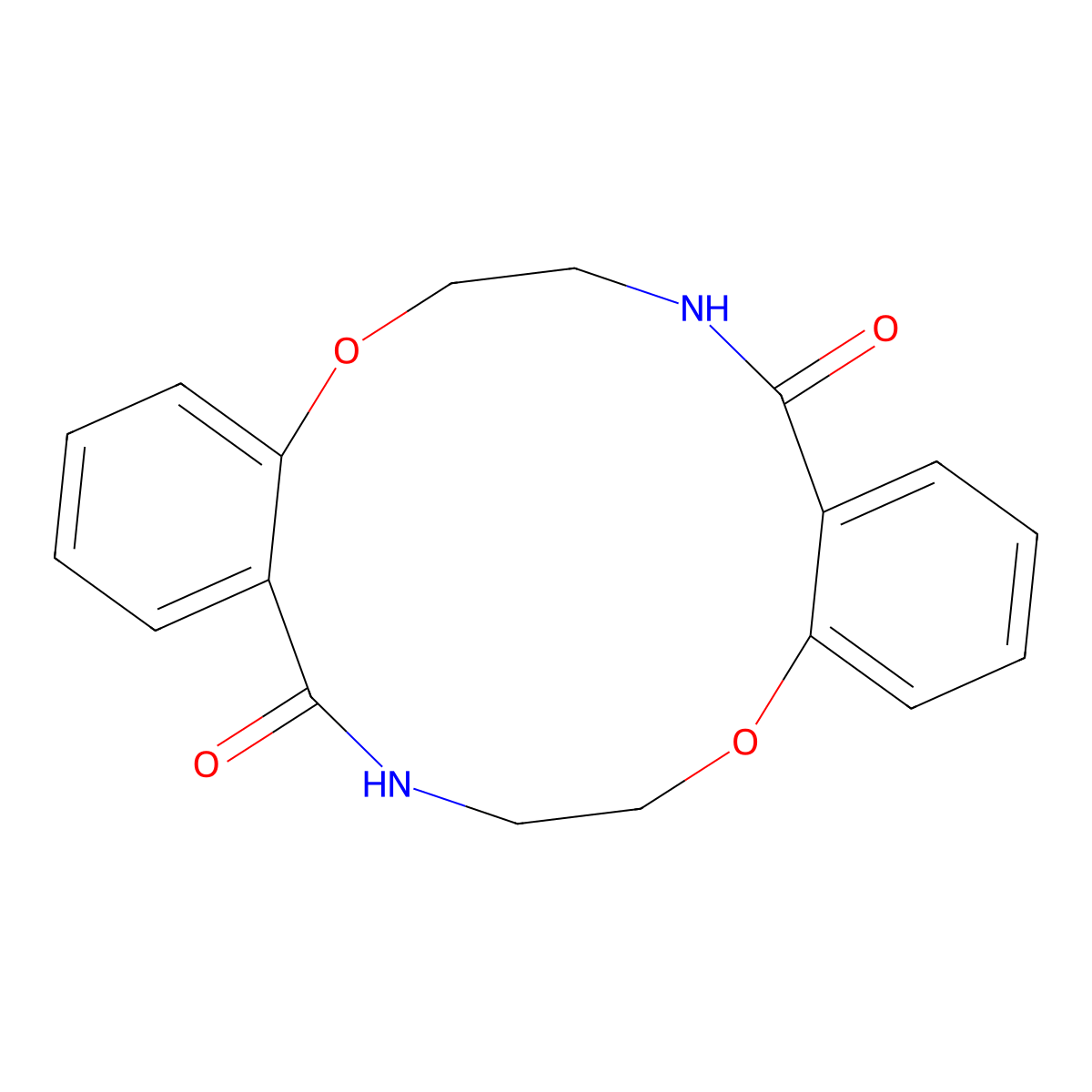 7,8,16,17-Tetrahydro-dibenzo[f,m][1,8,4,11]dioxadiazacyclotetradecine-9,18(6H,15H)-dione molecular structure, CAS 111904-37-1