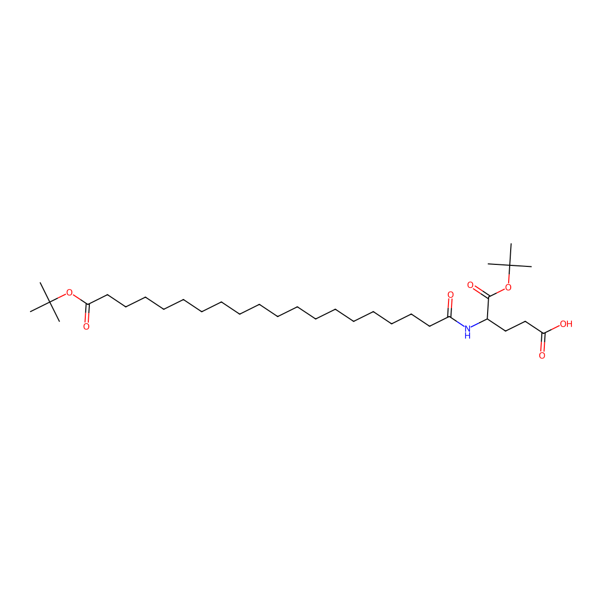 (S)-5-(tert-Butoxy)-4-(20-(tert-butoxy)-20-oxoicosanamido)-5-oxopentanoic acid molecular structure, CAS 1119061-70-9