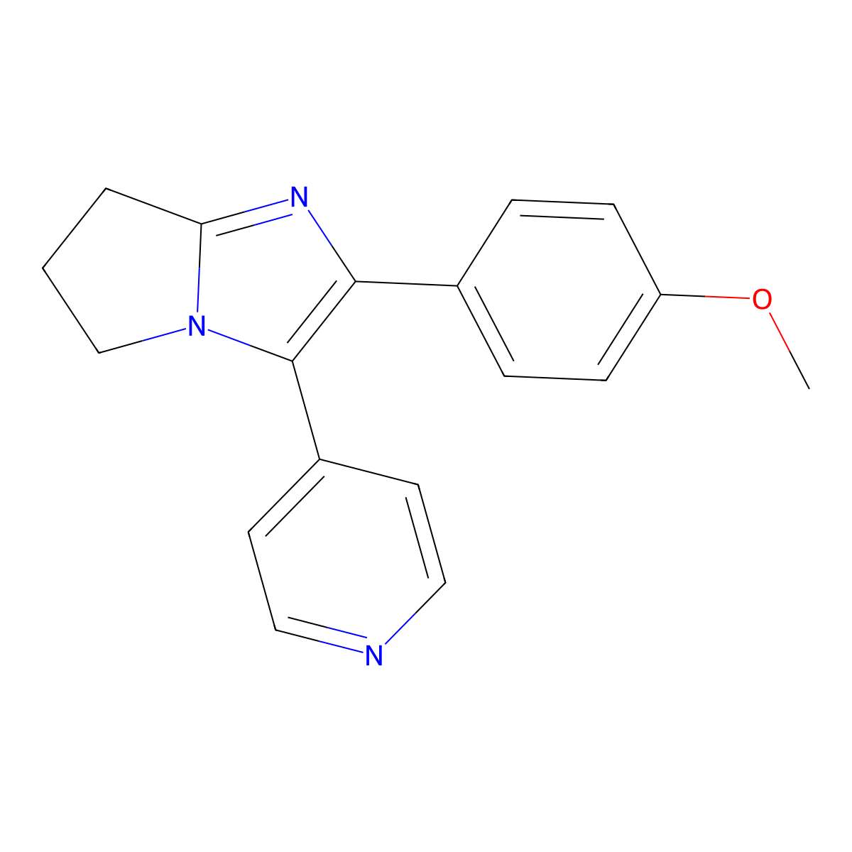 2-(4-Methoxyphenyl)-3-(4-pyridyl)-6,7-dihydro-(5H)-pyrrolo(1,2-a)imidazole molecular structure, CAS 111908-95-3