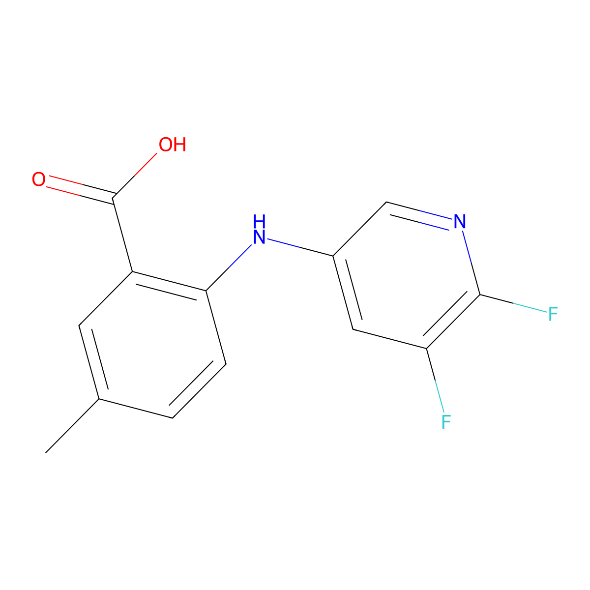 2-((5,6-Difluoropyridin-3-yl)amino)-5-methylbenzoic acid molecular structure, CAS 1119085-77-6