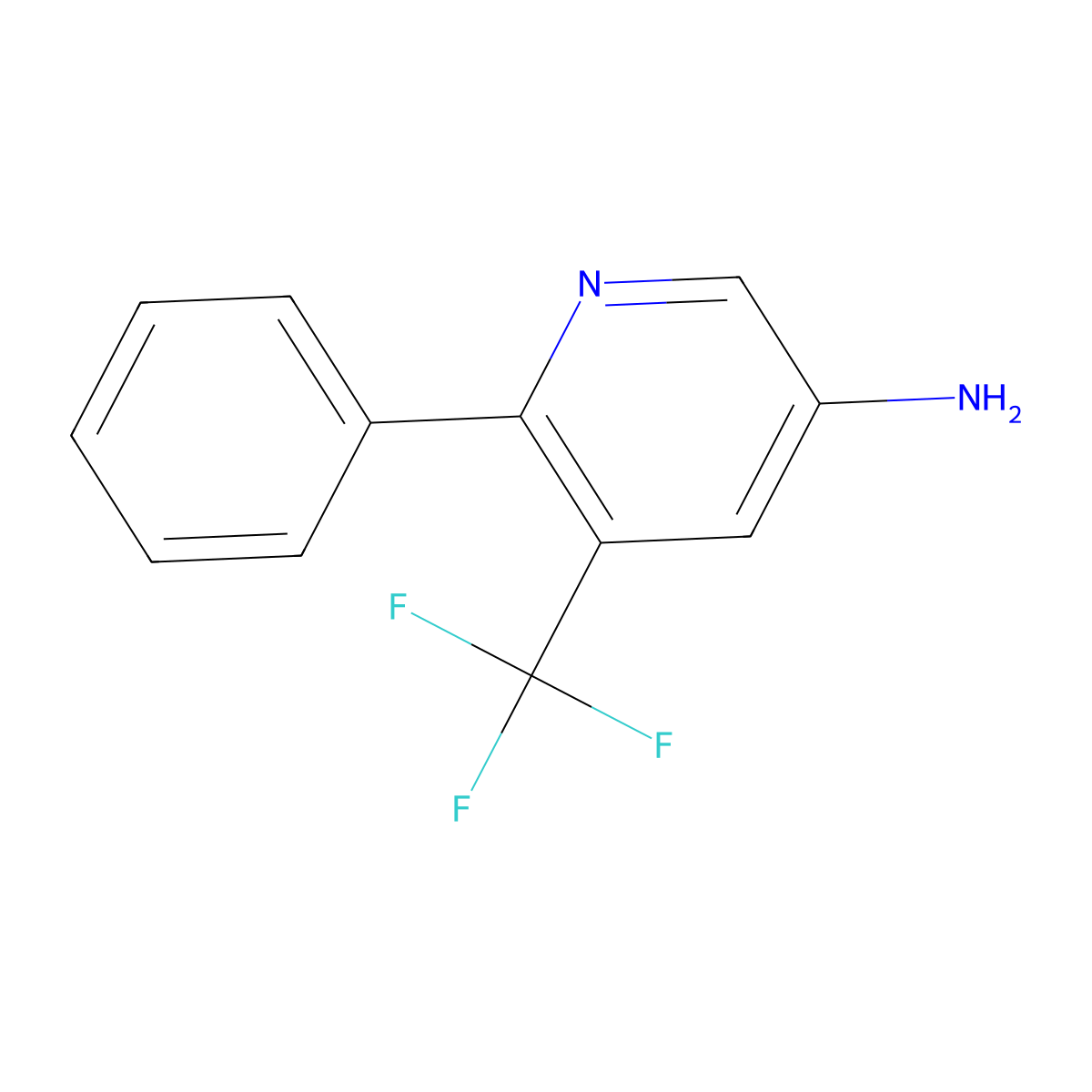 6-Phenyl-5-(trifluoromethyl)pyridin-3-amine molecular structure, CAS 1119088-10-6